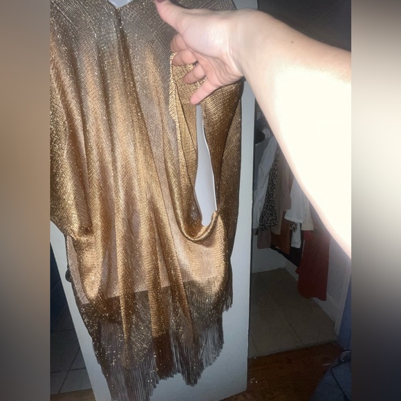 Gold sheer cover up | NWT | OS - Picture 5 of 8